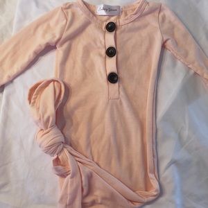 Brand new boutique 0-3 month baby girl onesie gown